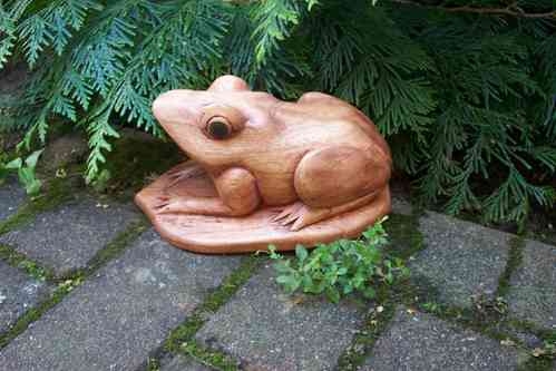 Holzfrosch ca. 25 cm Frog Frosch Holz Handarbeit Holzfigur