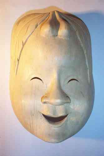 Maske Ausgefallen Lachend 20cm Jempinis Holz 2