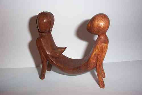 Paar als Einheit ca. 10 cm Suar Holz Holzfigur Handarbeit