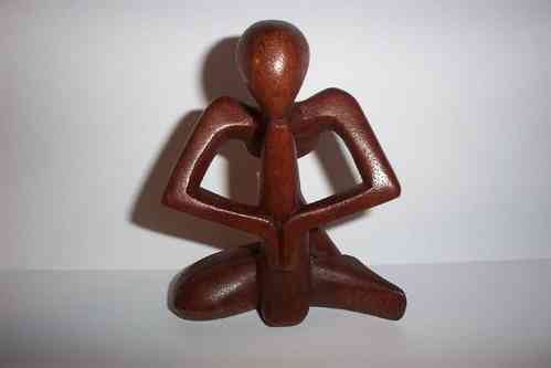 Yoga Mann ca. 10 cm Suar Holz Handarbeit Holzfigur