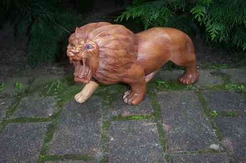 EDLER LÖWE - LION - Handarbeit Holz Holzfigur Skulptur