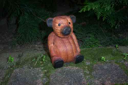 Edler Teddybär Teddy- Bär Holz Handarbeit ca. 12 cm Skulptur Bali