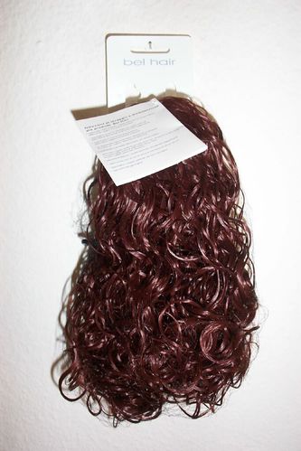 Haarteil -BELLA 1- Kastanie- WET LOOK- LOCKEN Spange Haarspange Perücke Solida Bel Hair