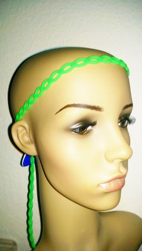 2x Haarband -Neon Grün- Rutschfest Stirnband Kopfband Haarschmuck Solida Y.E.S. Sports Kinder