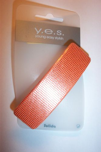 Haarspange -Orange, Gold- Patentspange Haarklammer Haarschmuck SOLIDA Y.E.S 125