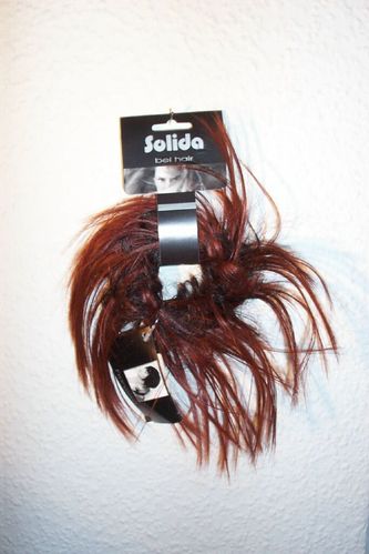 Haargummi -FRANZISKA- Kastanie- Schwarz Fashionring Dutt Zopfgummi Haarteil Solida Bel Hair