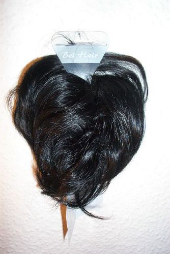 Haargummi -KERSTIN- SCHWARZ- Zopfgummi Haarteil Fashionring Solida Bel Hair