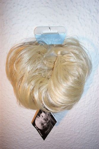 Haargummi -KERSTIN- HELLBLOND- Zopfgummi Haarteil Fashionring Solida Bel Hair