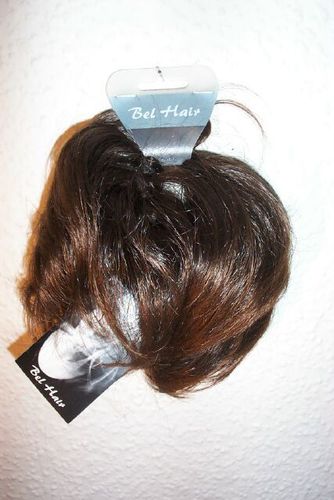 Haargummi -KERSTIN- SCHOKOBRAUN- Zopfgummi Haarteil Fashionring Solida Bel Hair