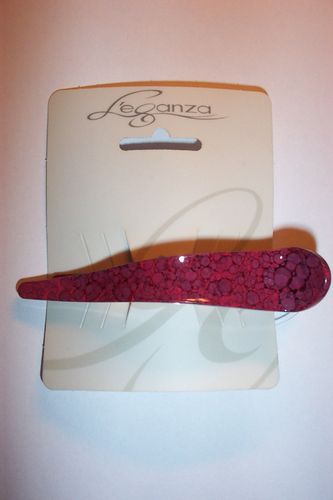 Luxus Haarspange- Rot- Braun - Krokodilspange Schnabelspange Abteil Bananenspange SOLIDA Léganza