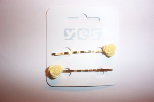 2 Haarklemmen -Gold, Gelb- Rose- Haarklammern Nadeln Haarspange Haarschmuck Solida Y.E.S.