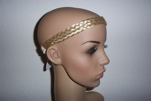 HAARBAND - Hellblond - NEU - Geflochten, Zweifach - Haarteil Stirnband Solida Bel Hair