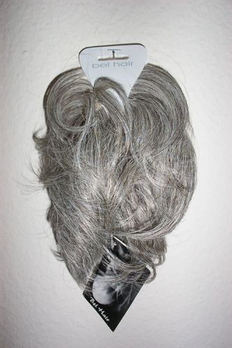 Haargummi -KERSTIN- GRAU- SCHWARZ- Zopfgummi Haarteil Solida Bel Hair