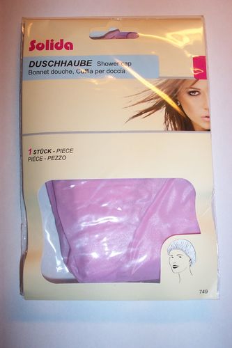Duschhaube -FLIEDER- Haube Duschkappe Haarschutz Badekappe Shower Cap Kunststoff SOLIDA