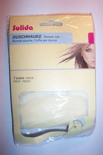 Duschhaube -GELB- Haube Duschkappe Haarschutz Badekappe Shower Cap Kunststoff SOLIDA