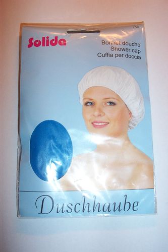 Duschhaube -DUNKELBLAU- Haube Duschkappe Haarschutz Badekappe Shower Cap Kunststoff SOLIDA